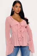 Blusa com babados de chiffon