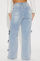 Calça jeans alta Catch My Drift com elástico e bainha